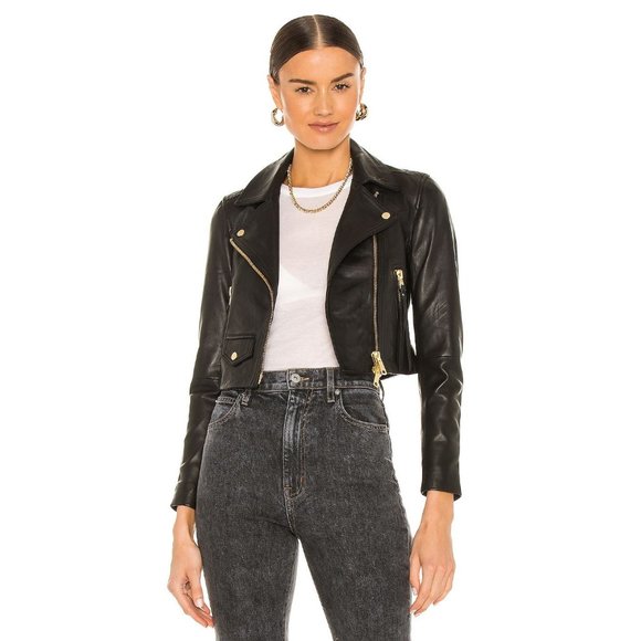 All Saints Jackets & Blazers - Allsaints Elora Leather Asymmetric Zip Biker Jacket Black Size 10